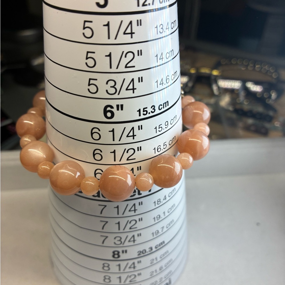 Peach moonstone Beaded Bracelet